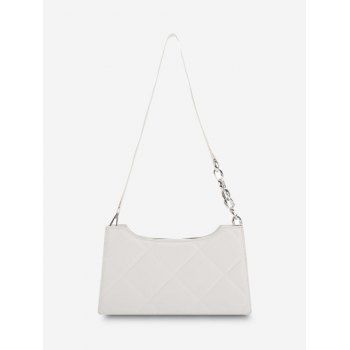 

Lozenge Quilted Half Chain Shoulder Bag, White