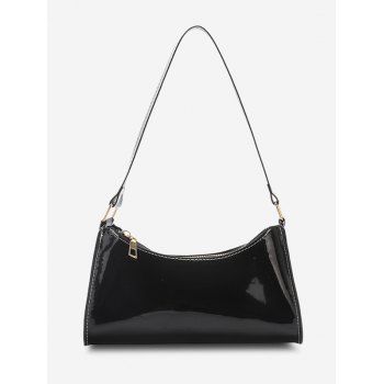 

Patent Leather Brief Shoulder Bag, Black