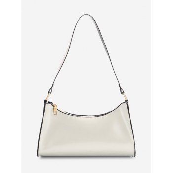 

Patent Leather Brief Shoulder Bag, White