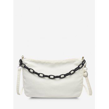

Brief Chain Solid Crossbody Bag, White