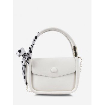 

Chain Dot Print Scarf Crossbody Handbag, White