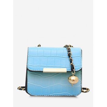 

Contrast Trim Cover Chain Mini Crossbody Bag, Macaw blue green