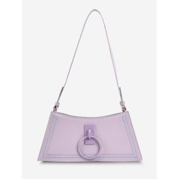 

O Ring Embroidery Trapezoid Shoulder Bag, Light purple