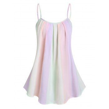 Ombre Pleated Cami Tank Top, Multicolor