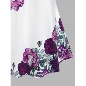Plus Size Floral Print Swing Tunic Tee