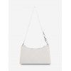 Sac à Bandoulière Matelassé avec Chaîne à Demi-Bouton - Blanc 