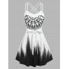 Bohemian Flower Print Strappy Belted Dress - BLACK M