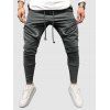 Pantalon de Sport avec Poches Zippées à Cordon - Gris XL