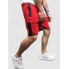 Zipper Pockets Contrast Sports Shorts - RED XXL