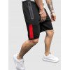Short de Sport Contrasté avec Poches Zippées - Noir XXL