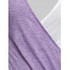 T-shirt Croisé en Blocs de Couleurs - Violet clair XL