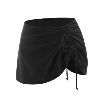 

Cinched Mini Swim Skort, Black