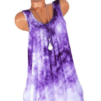 

Tie Dye Net Panel Plus Size Babydoll Dress, Purple