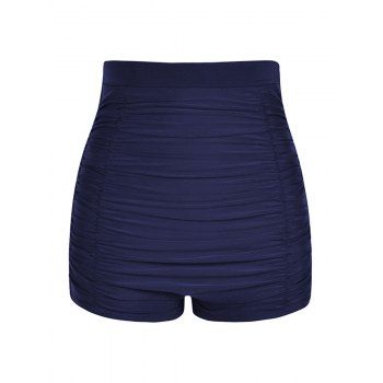 

Ruched Plus Size Swim Shorts, Deep blue