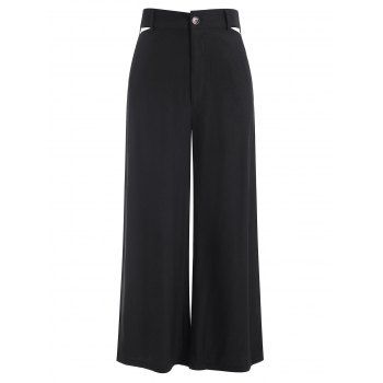 

Waist Cutout Wide Leg Pants, Black