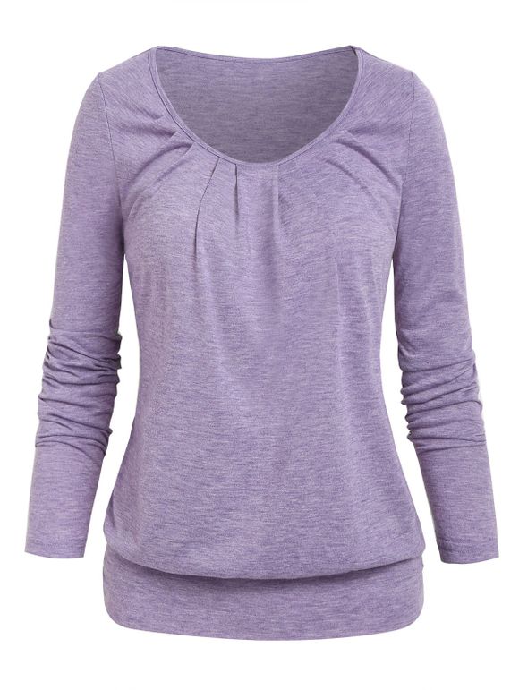 T-shirt à Manches Longues - Violet clair XL