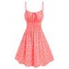 Robe d'Eté Plissée Chinée Au Poitrine - Rose clair XXL