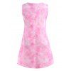 Tie Dye Net Panel Plus Size Babydoll Dress - LIGHT PINK 3XL