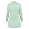 Contrast Colorblock Two Tone Ruched Pocket 2 In 1 T-shirt - LIGHT GREEN XXXL