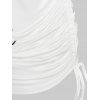 Plus Size Floral Print Cinched T-shirt - WHITE 4X
