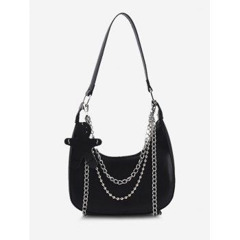 

Double Chain Shoulder Bag With Pendant, Black