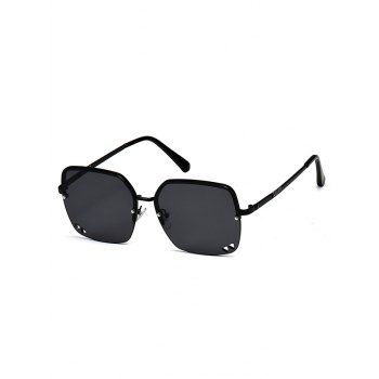 

Semi-rimless Hollow Triangle Sunglasses, Black