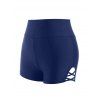 Bas de Bikini Croisé Découpé Gainant Contrôle du Ventre à Taille Haute en Couleur Unie de Plage - Bleu profond XL