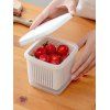 Transparent Double Layer Draining Separated Refrigerator Storage Box - WHITE 