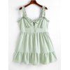 Robe Nouée Transparente de Grande Taille à Pois à Volants - Vert clair L