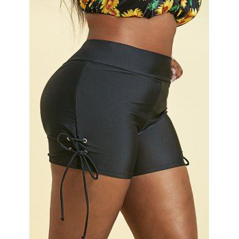 

Plus Size Lace-up Tied Swim Bottom, Black