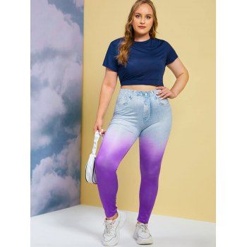 Buy 3D Print Ombre Plus Size Jeggings. Picture