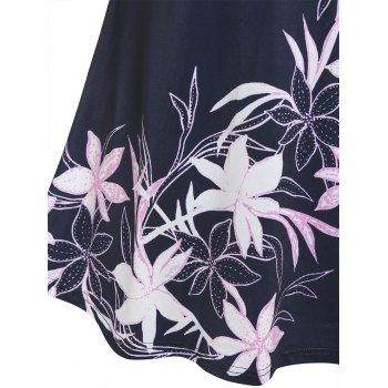 Plus Size Floral Print Tunic Swing Tee