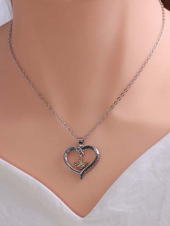Collier avec Pendentif Cœur Abeille et Strass - multicolor A 