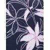Plus Size Floral Print Tunic Swing Tee - DEEP BLUE 2X