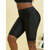 Short de Bain Plissé Noué de Grande Taille - Noir 2X