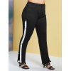 Side Buttoned Tape Plus Size Skinny Jeans - BLACK 3XL