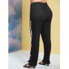 Side Buttoned Tape Plus Size Skinny Jeans - BLACK 3XL