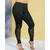 Legging Lune Etoile et Chauve-souris en Maille de Grande Taille - Noir 4X
