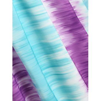 Dip Dye Colorblock Dual Straps Surplice Dress
