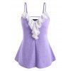 Débardeur à Volants et Dentelle Grande-Taille - Pourpre 2XL