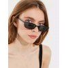 Slim Transparent Eye Frame Sunglasses - BLACK 