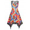 Robe Mouchoir Teintée à Imprimé Papillon de Grande Taille - multicolor 4X