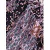 Plus Size Cowl Neck Floral Patchwork Print Ruched Slinky Ruffle Dress - multicolor 5XL