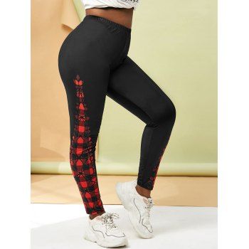 

Plus Size Plaid High Rise Leggings, Black