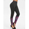 Legging à Carreaux à Taille Haute - Noir XXL