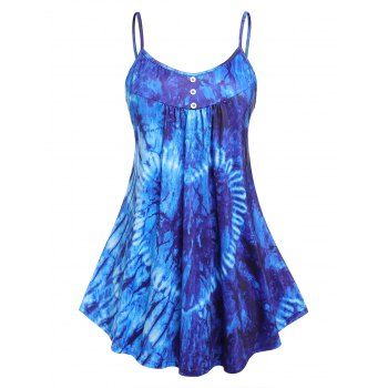 

Plus Size Tie Dye Heart Pattern Dress, Blue