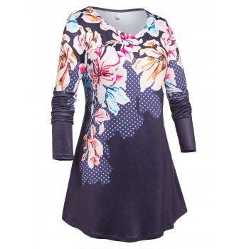 

Plus Size Floral Print Tunic Top, Concord