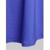 Plus Size Ombre Lace Yoke Long Sleeve Tee - BLUE 5X