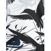 Contrast Birds Plant Print Crisscross Strappy Tank Top - BLACK XXXL