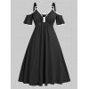 Robe Mi-Longue Ligne A à Epaule Dénudée de Grande Taille - Noir 2X